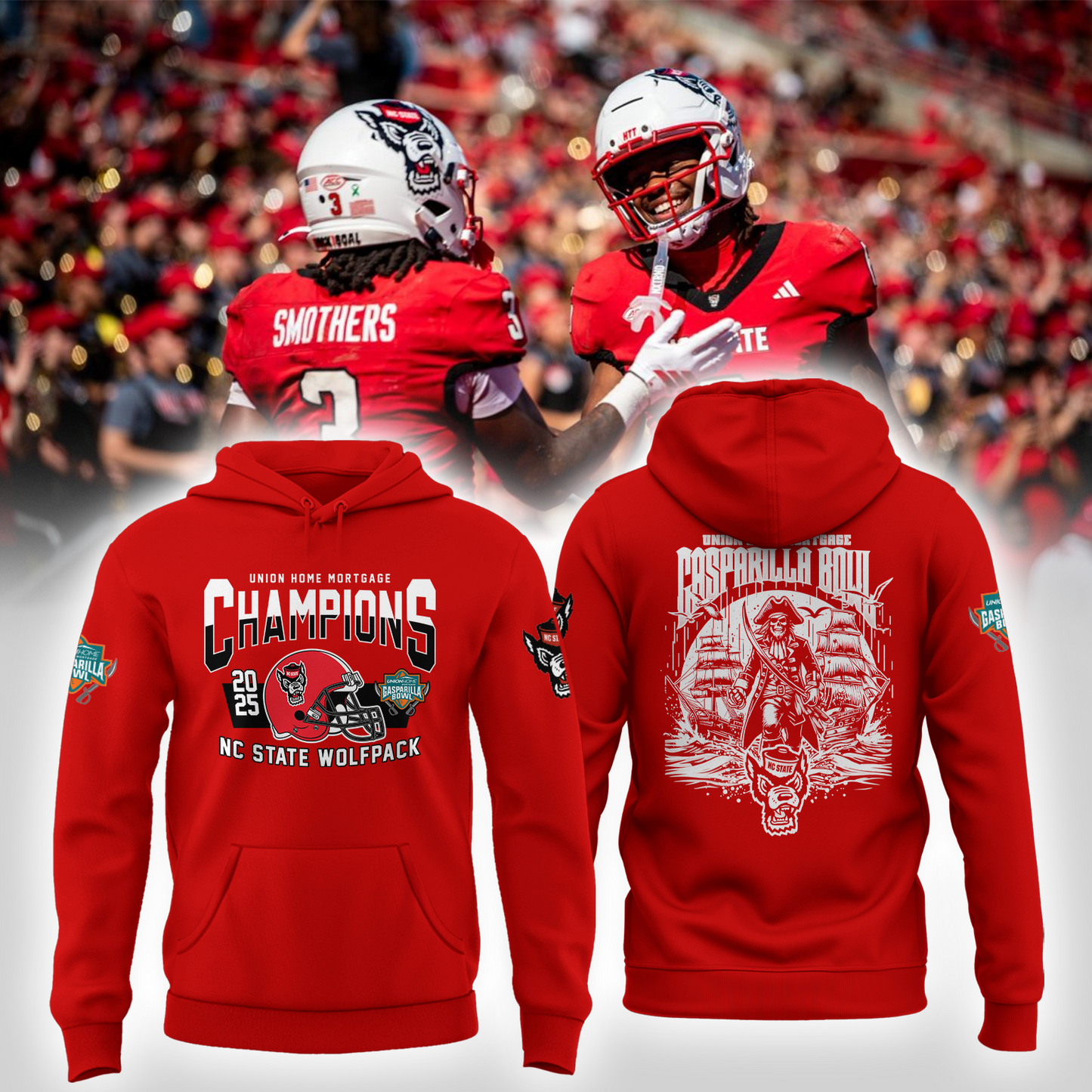 NC State Wolfpack - UNION HOME MORTGAGE GASPARILLA BOWL Champion Hoodie
