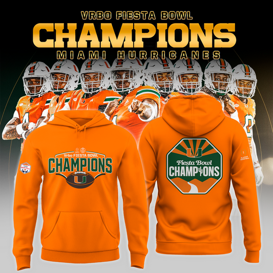 Miami Hurricanes Special Fiesta Bowl Champions Limited Edition Hoodie