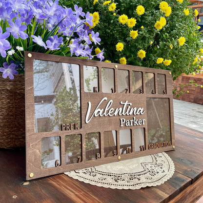 School Picture Frame PreK-12, School Years Photo Frame, Personalized Grade School Photo Frame, Senior Picture Gift