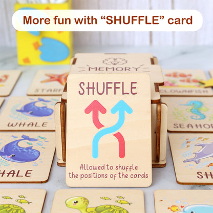 Memory Game for Kids - Matching Cards - Wood Montessori Toys - Learning Toys For Toddlers - Farm Animals Matching Cards- Gift for Kids