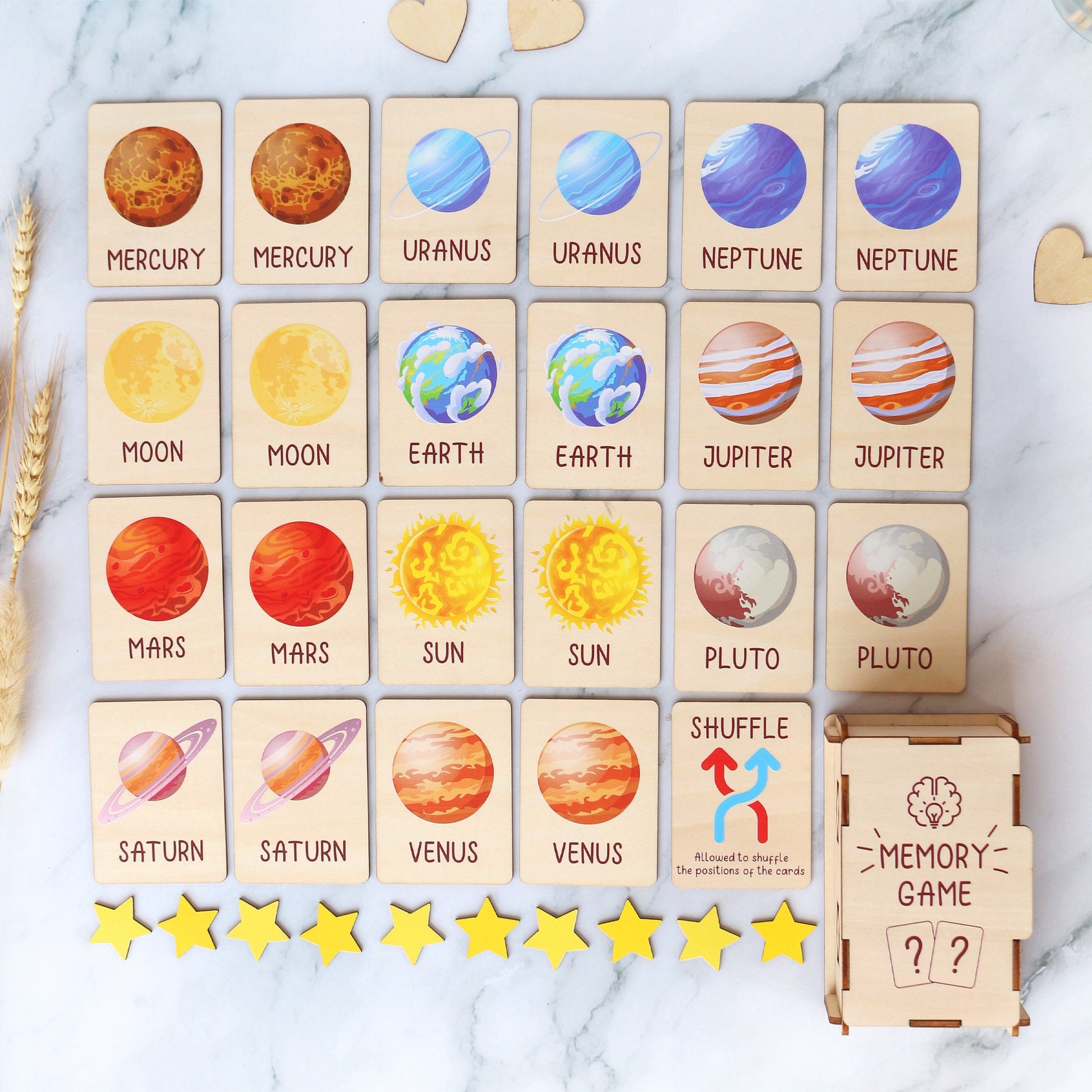 Memory Game for Kids - Matching Cards - Wood Montessori Toys - Learning Toys For Toddlers - Farm Animals Matching Cards- Gifts for Kids