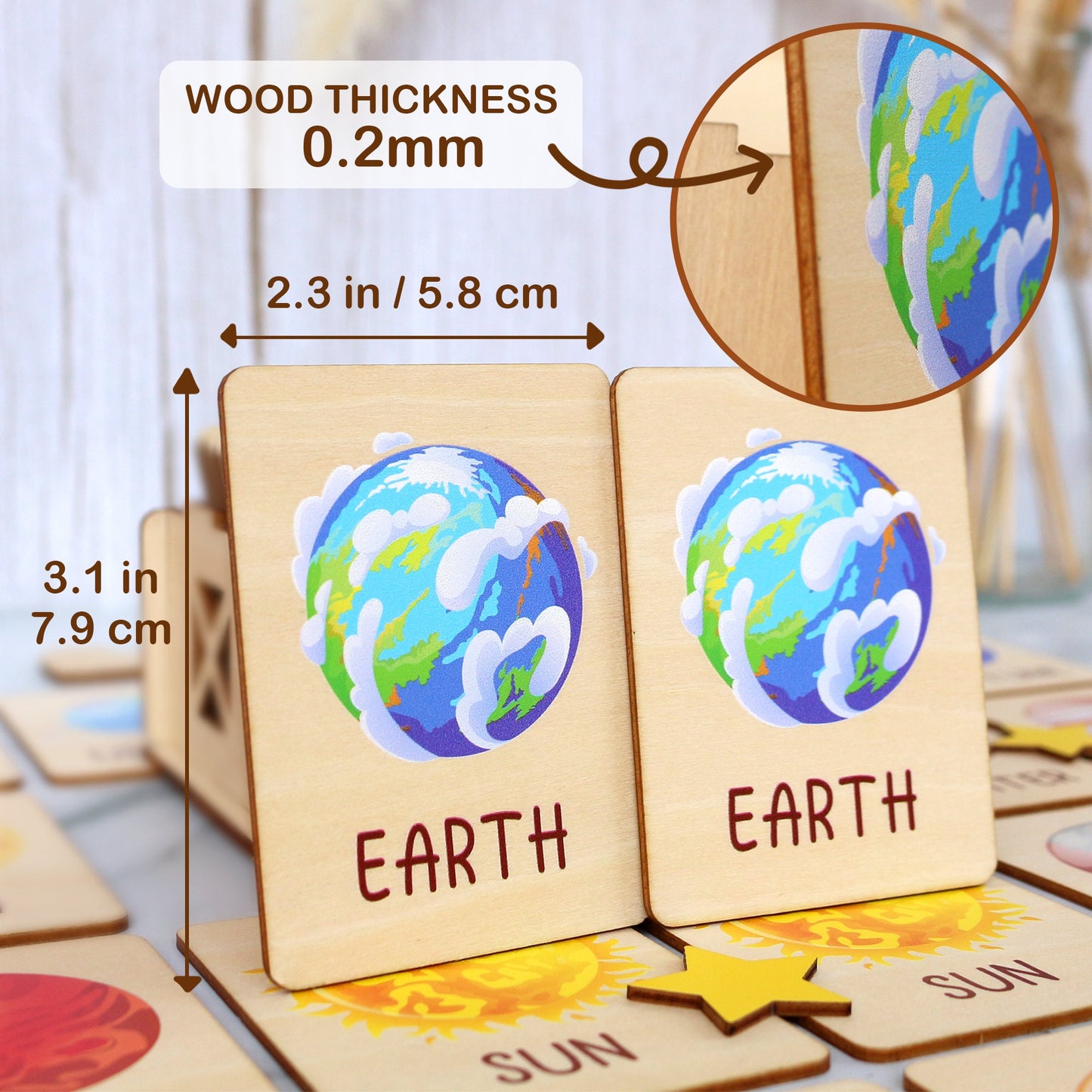 Memory Game for Kids - Matching Cards - Wood Montessori Toys - Learning Toys For Toddlers - Farm Animals Matching Cards- Gifts for Kids