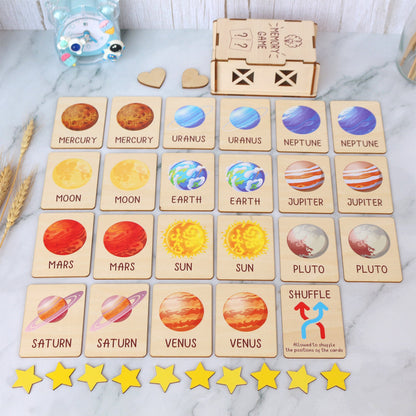 Memory Game for Kids - Matching Cards - Wood Montessori Toys - Learning Toys For Toddlers - Farm Animals Matching Cards- Gifts for Kids