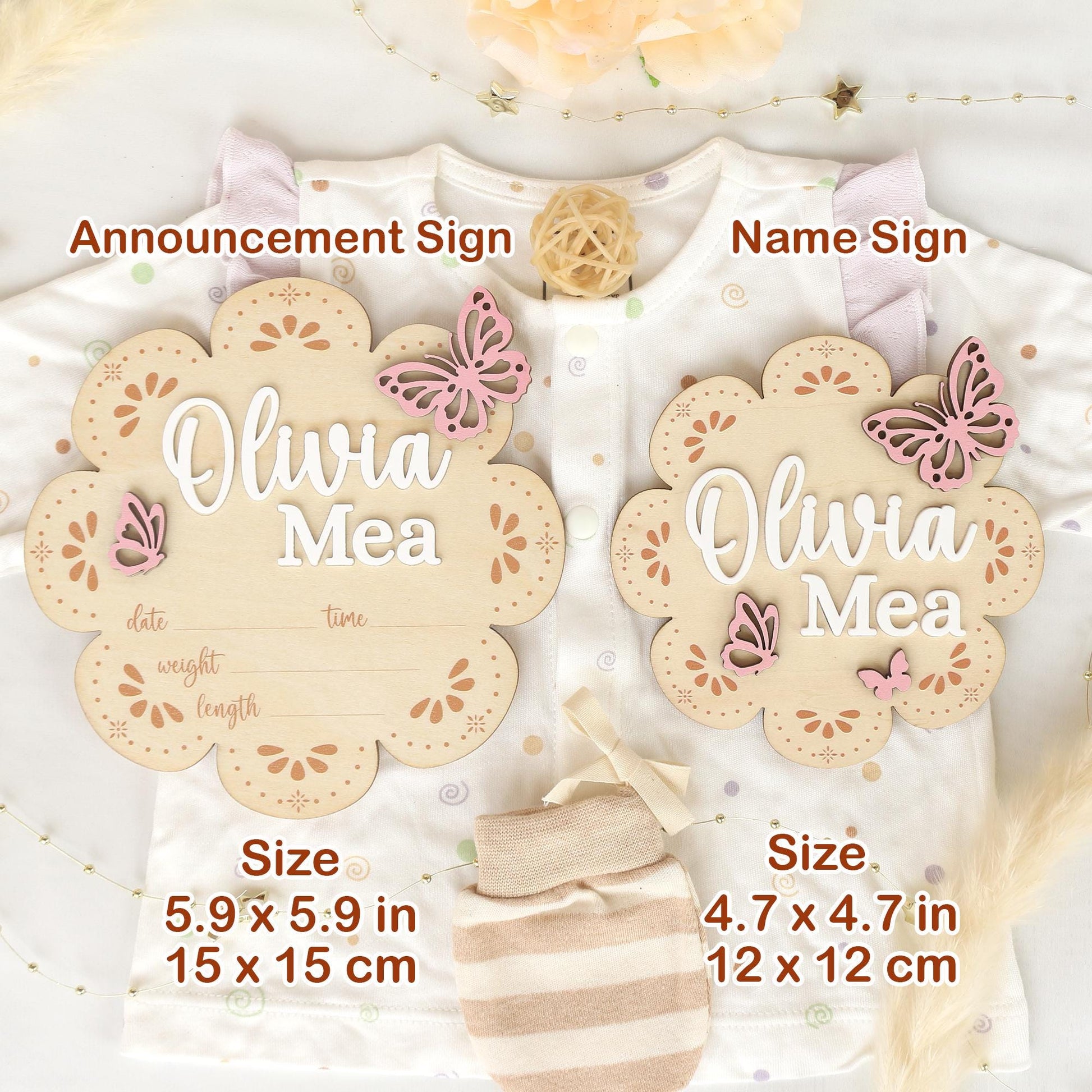 Milestone Marker Baby Girl Monthly Milestone Butterfly Name Sign for Hospital Baby Announcement Sign Baby Photo Signs Baby Shower Gift