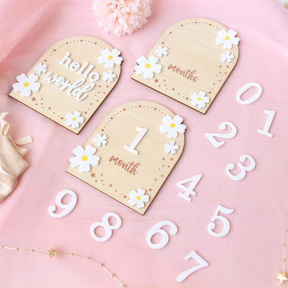 Baby Monthly Milestone Flower Baby Girl Name Sign Baby Girl Announcement Sign for Hospital Baby Photo Signs Baby Gift Baby Shower Gift