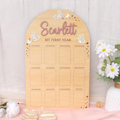 First Year Photo Board, 1st Birthday Photo Collage, One Year of Photo Board, Baby's First Year Sign, First Birthday Gift, Baby Shower Gift