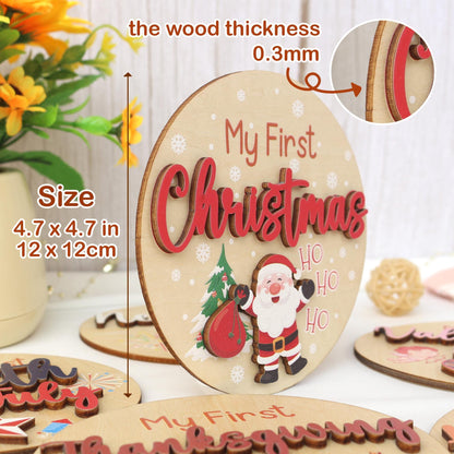 Baby Milestone Cards My First Holiday Milestones Baby Photo Props Baby Gift Baby Shower Gift Baby First Mothers Day Baby First Christmas Day