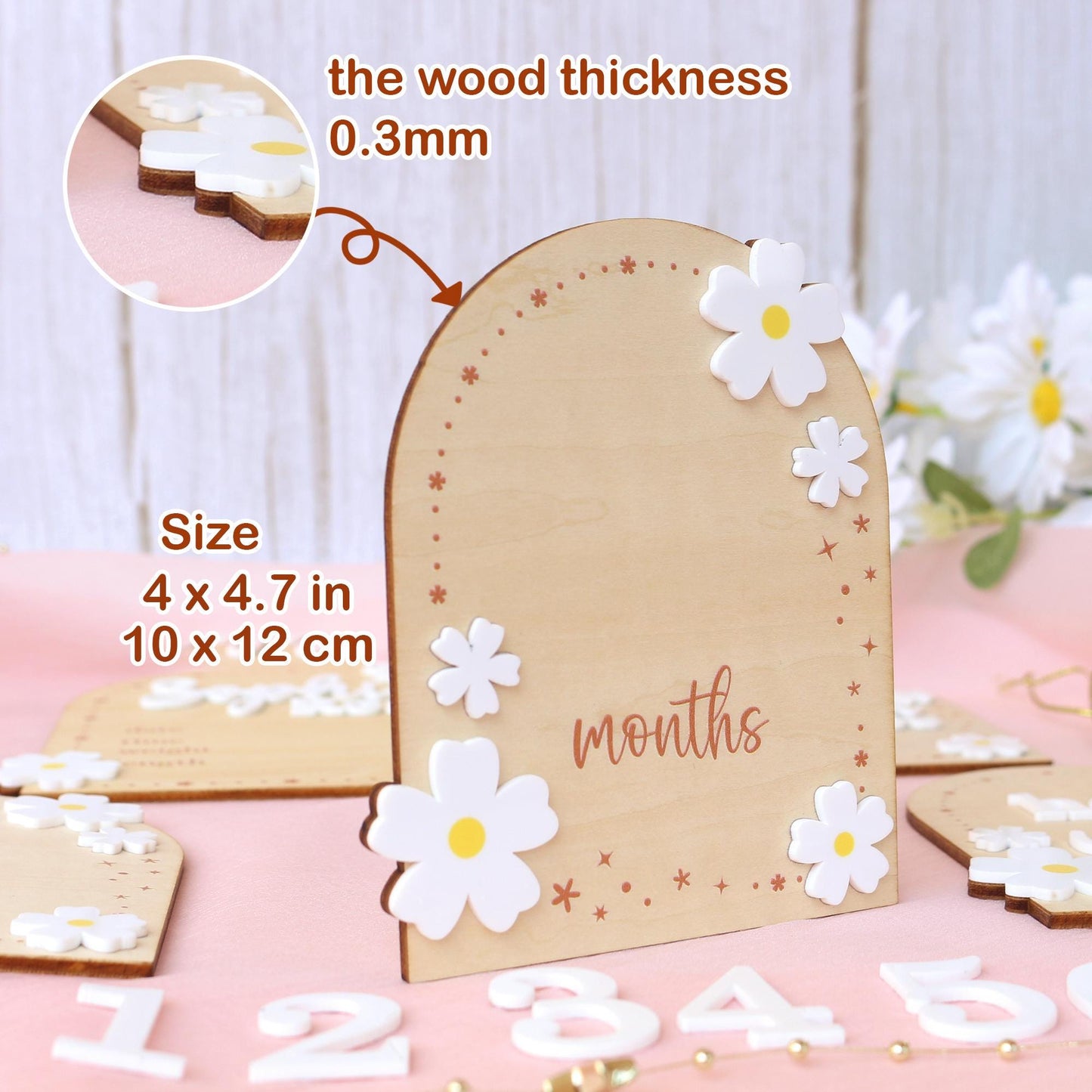 Baby Monthly Milestone Flower Baby Girl Name Sign Baby Girl Announcement Sign for Hospital Baby Photo Signs Baby Gift Baby Shower Gift