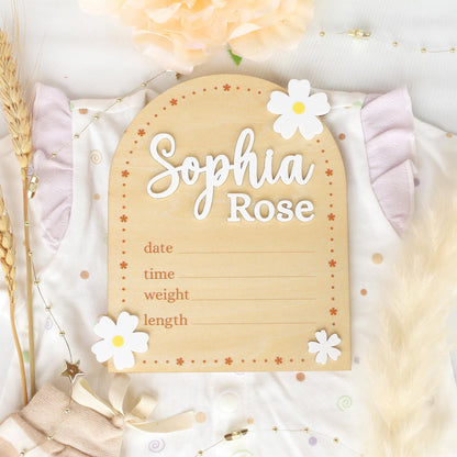 Baby Monthly Milestone Flower Baby Girl Name Sign Baby Girl Announcement Sign for Hospital Baby Photo Signs Baby Gift Baby Shower Gift