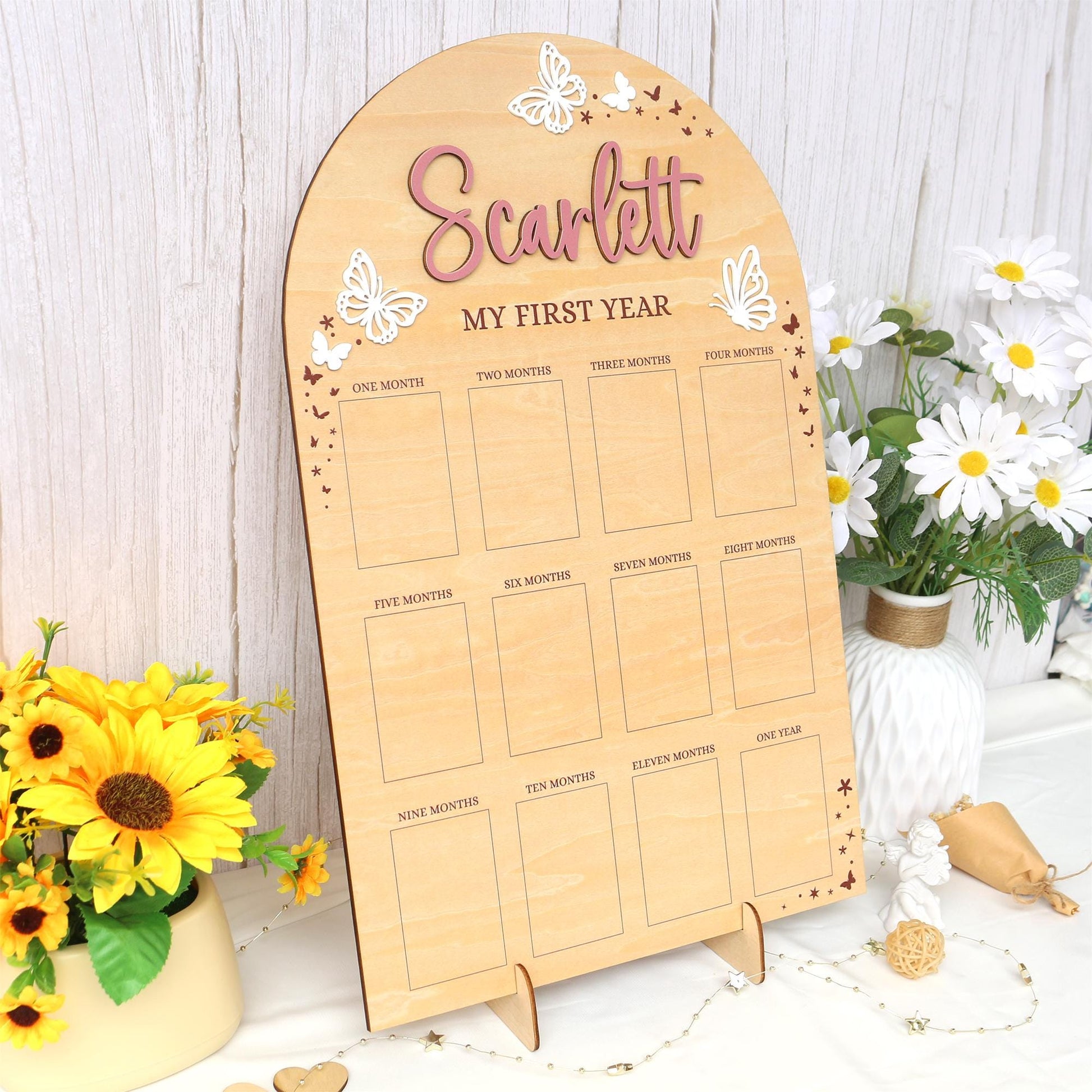 First Year Photo Board, 1st Birthday Photo Collage, One Year of Photo Board, Baby's First Year Sign, First Birthday Gift, Baby Shower Gift