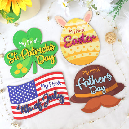 Baby Milestone Cards My First Holiday Milestones Baby Photo Props Baby Gift Baby Shower Gift Baby First Thanksgiving Day First Christmas Day