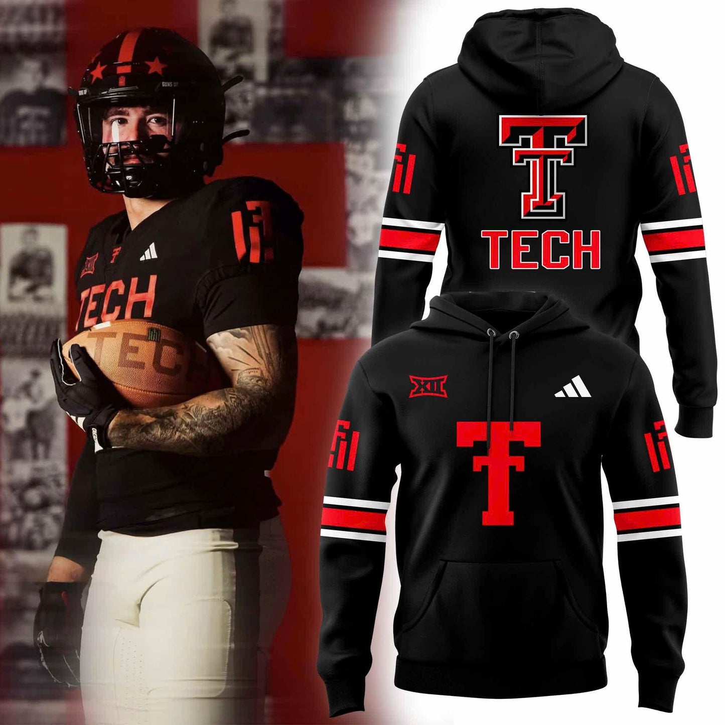 Texas Tech Football 100th Anniversary Ŧhrowbacks Hoodie 2025