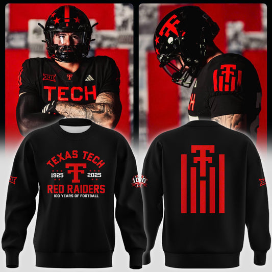 Black Texas Tech Red Raiders 100th Anniversary Fleece Sweat