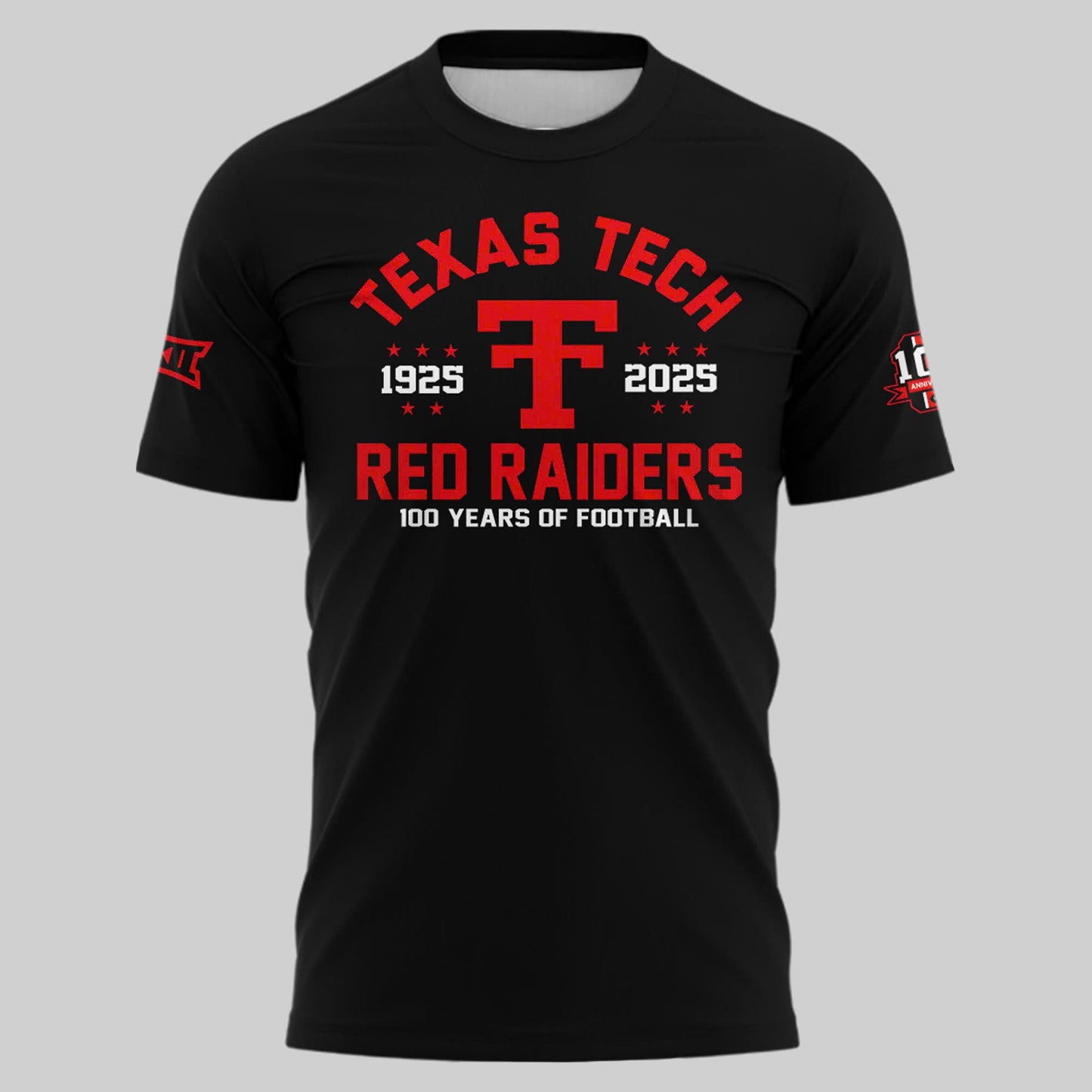 Black Texas Tech Red Raiders 100th Anniversary Fleece Tshirt