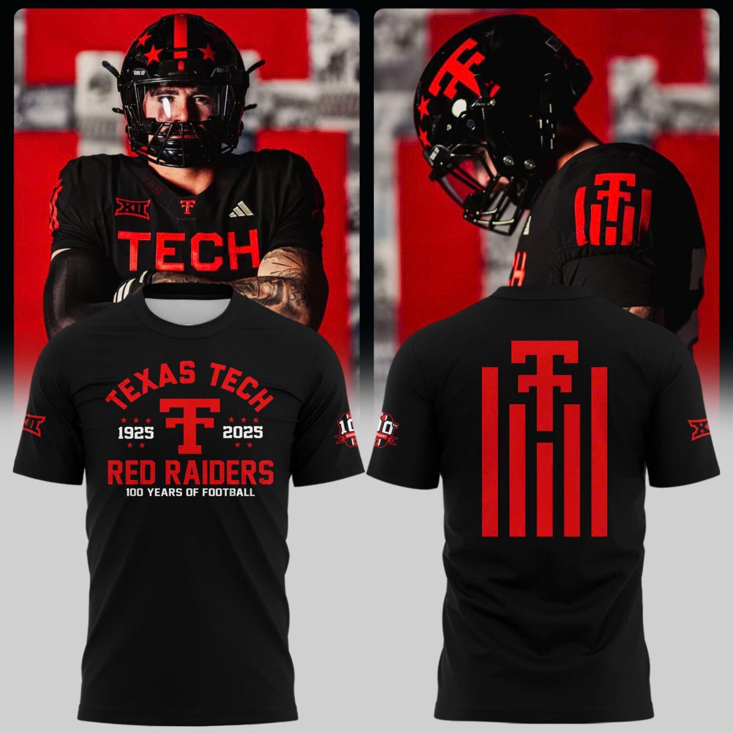Texas Tech Red Raiders 100th Anniversary Limited Edition Combo T-shirt