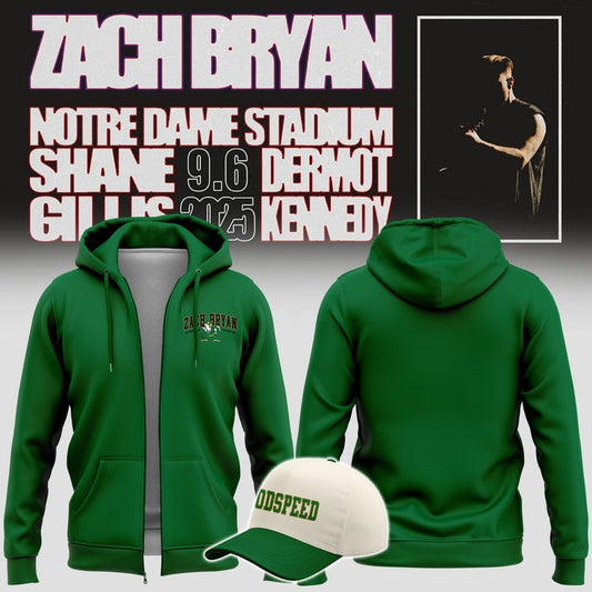 Limited Edition Zach Bryan x Notre Dame ZipHoodie 2025
