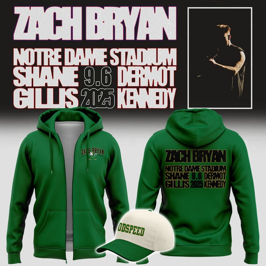 Limited Edition Zach Bryan x Notre Dame ZipHoodie 2025