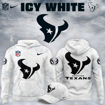 Houston Texans 2025-2026 Icy white Hoodie (Pattern)