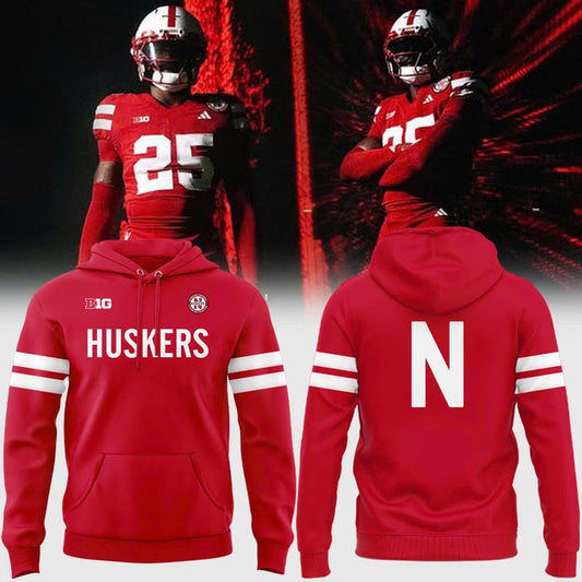 Special 2025 Red Uniform Nebraska Football Hoodie