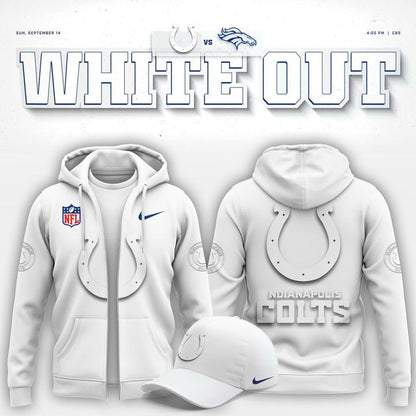 Indianapolis Colts "White Out" Zip Hoodie V2
