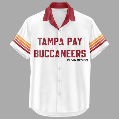 Men's Duvin Designs Co. Cream 50 SEASONS OF THE KREWE Hawaiian Shirt