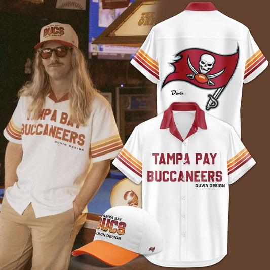 Men's Duvin Designs Co. Cream 50 SEASONS OF THE KREWE Hawaiian Shirt