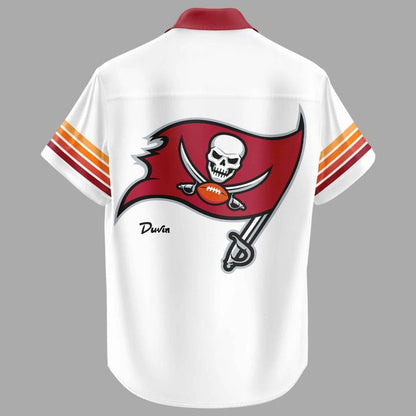 Men's Duvin Designs Co. Cream 50 SEASONS OF THE KREWE Hawaiian Shirt