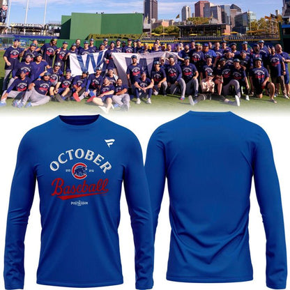Special October Baseball Post Season 2025 Chicago Cubs Long Sleeve Shirt 2