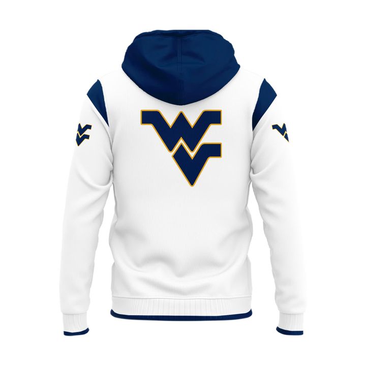 2025 West Virginia Mountaineers White Uniform Zip Hoodie