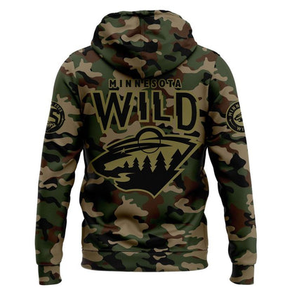Minnesota Wild Salute To Service 2025-2026 Hoodie