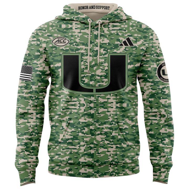 Miami Hurricanes Military Appreciation Game Limited Edition 2025 Hoodie