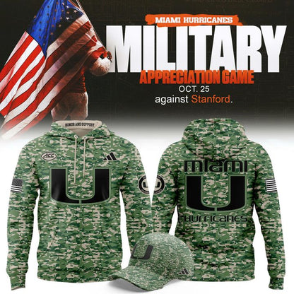 Miami Hurricanes X Military Appreciation Game 2025 Hoodie