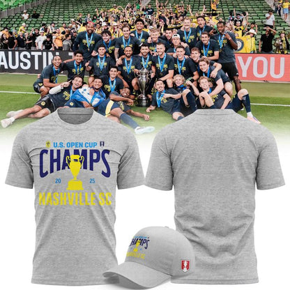 Nashville Soccer Champions Open Cup 2025 T-Shirt (Grey)