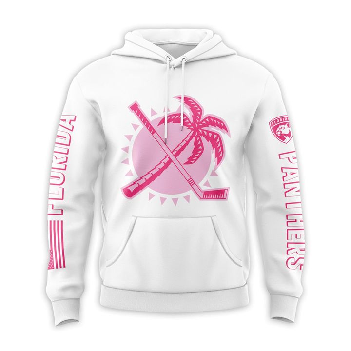 Florida Panthers Sun &amp; Stick Pink Logos Hoodie