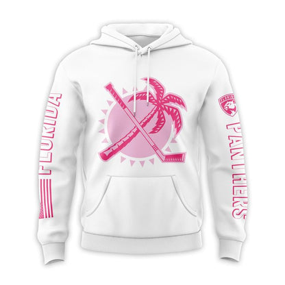 Florida Panthers Sun &amp; Stick Pink Logos Hoodie