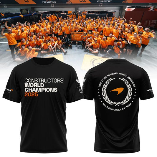 McLaren Formula 1 Team 2025 Constructors' Champions Black T-Shirt v1