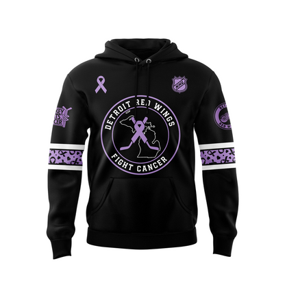 Limited Editions Detroit Red Wings Hockey Fights Cancer 2025 Hoodie v2
