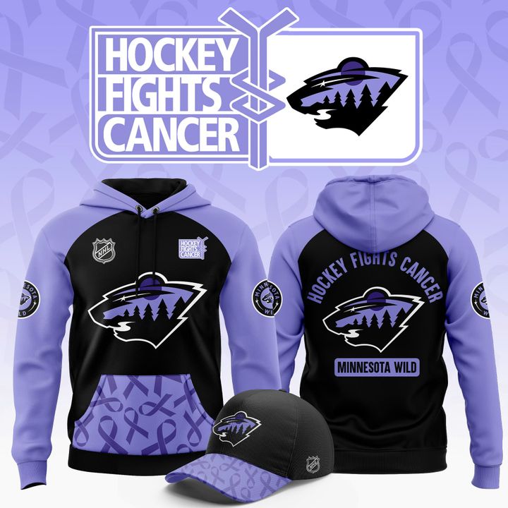Limited Editions Minnesota Wild Hockey Fights Cancer 2025 Hoodie
