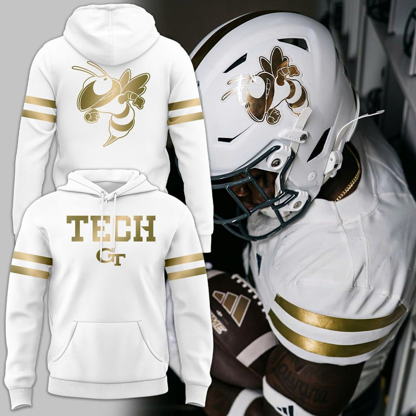 Special New Georgia Tech Football Whites Uniform Hoodie.