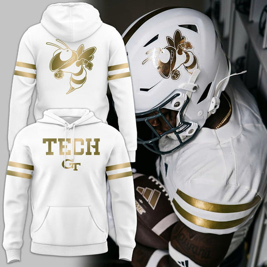 Special New Georgia Tech Football Whites Uniform Hoodie.