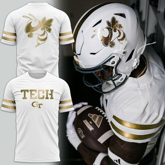 Special New Georgia Tech Football Whites Uniform T-Shirt
