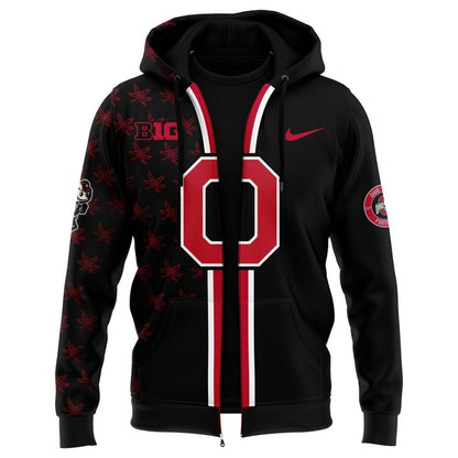 Ohio State Buckeyes Zip Hoodie 2025-Black