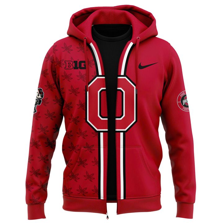 Ohio State Buckeyes Zip Hoodie 2025-Red