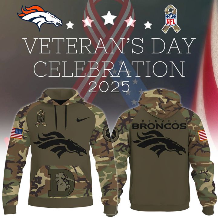 Denver Broncos Camo 2025 Salute to Service Hoodie(V2)