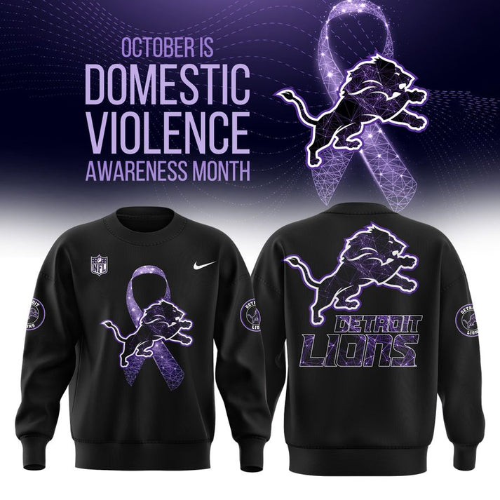 Detroit Lions Domestic Violence Awareness Month Sweashirt
