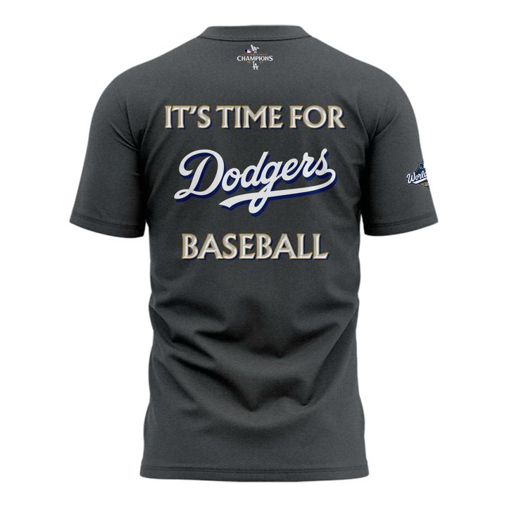 2025 Dodgers National League Champions Gray T-Shirt