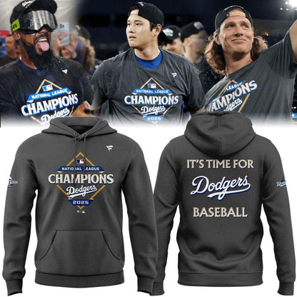 2025 Dodgers National League Champions Gray Hoodie