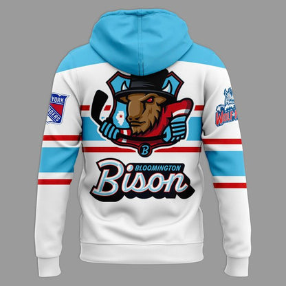 Bloomington Bison New 2025 - 2026 Hoodie-White