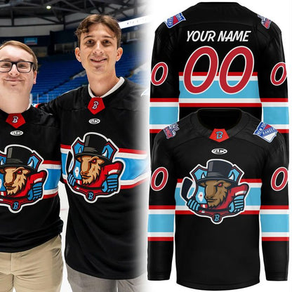 Bloomington Bison New 2025 - 2026 Hockey Jersey-Black