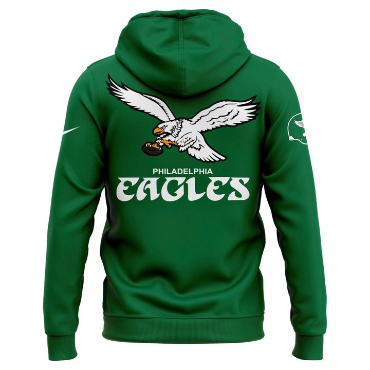 Men's NFL Philadelphia Eagles Throwback Green Hoodie